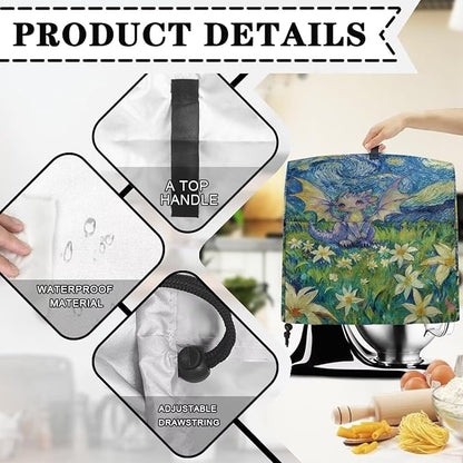 Cartoon Dragon Starry Night Stand Mixer Cover Dust Protector Cover Compatible - Image 7