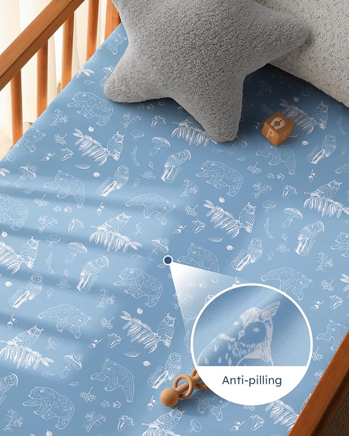 Pack and Play Sheets Fitted 3 Pack, Mini Crib Sheets - Image 4