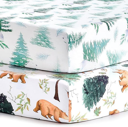 Pack n Play Sheets, BROLEX 2 Pack Mini Crib Sheets, Stretchy Portable Fitted by BROLEX
