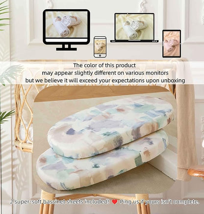 SDY Jersey Bassinet Sheets for Baby Boys and Girls, 32 "x 16 "x 4", 2 Pack - Image 7