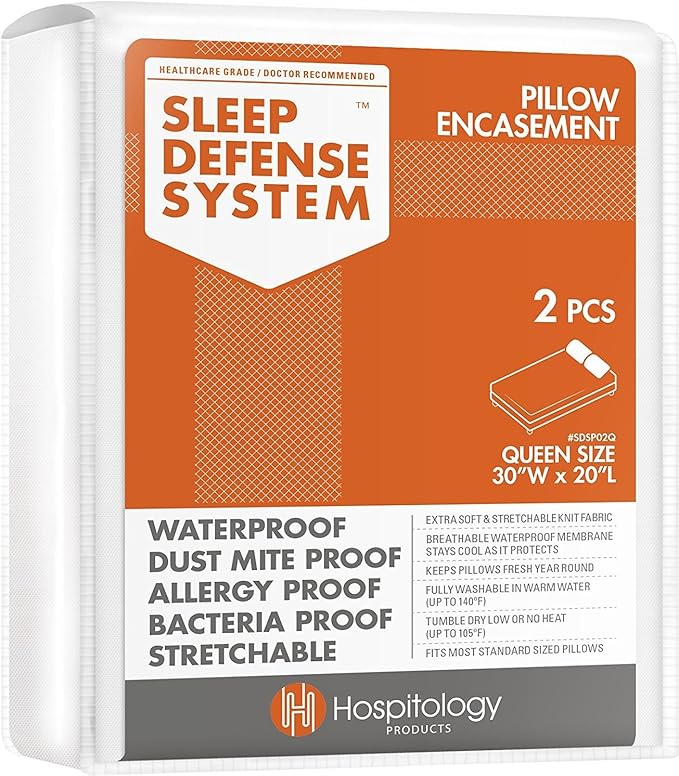 HOSPITOLOGY PRODUCTS Pillow Encasement- Zippered Bed Bug Dust Mite Proof by HOSPITOLOGY