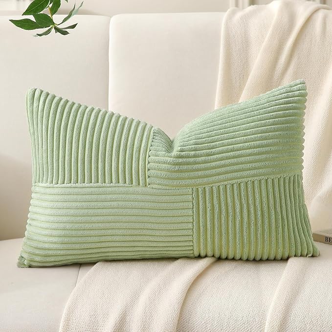 Sage Green Lumbar Throw Pillow Covers 14x24 inch, Farmhouse Home Decor - Image 6