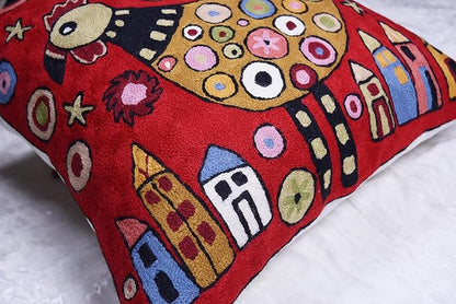 Red Rooster Throw Pillow Cover Karla Gerard Floral Pillowcase Floral Chair - Image 3