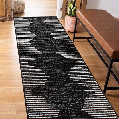 Rugshop Bohemian Stripe Stain Resistant High Traffic Living Room Kitchen by Rugshop