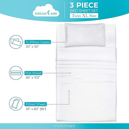 DREAMCARE Twin XL Sheet Sets – 3pcs Cooling Sheets – up to 15” Deep Pocket Twin - Image 4
