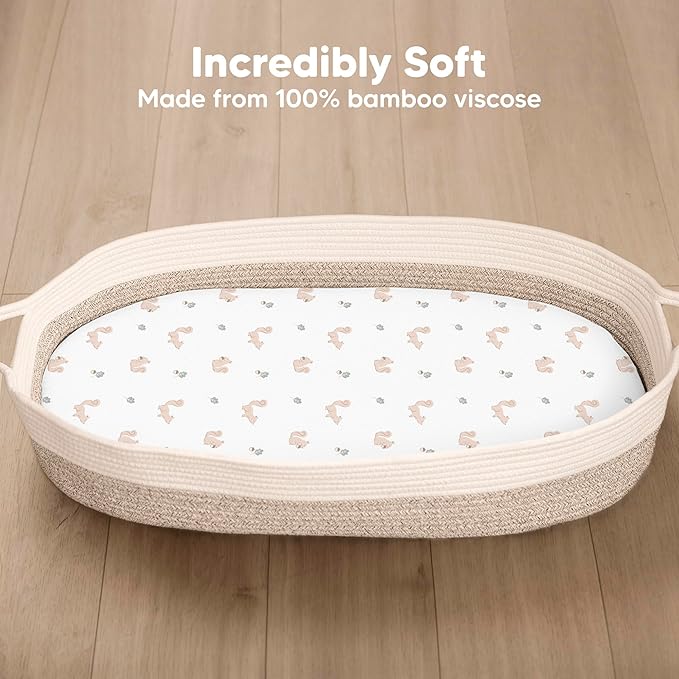 2-Pack Baby Bassinet Sheets Girl, Boy - Image 2