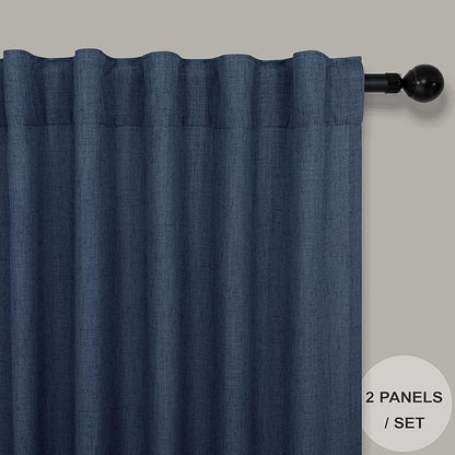 Navy Blue Curtains 63 Inch Length - Image 2