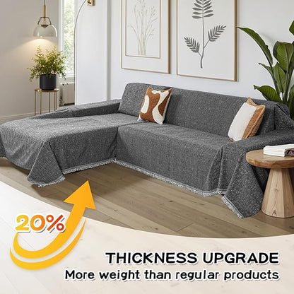 MYSKY HOME Couch Cover for Sectional Sofa, 2 Pieces Couch Covers for L Shape - Image 8