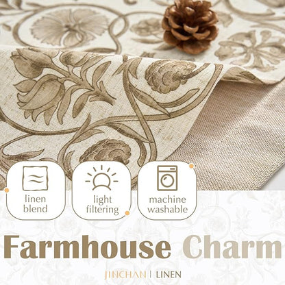 JINCHAN Linen Valance Kitchen Curtain - Image 4