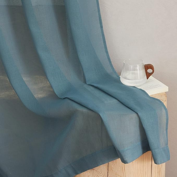 NICETOWN Sheer Linen Curtains 84 inch Long - Image 8