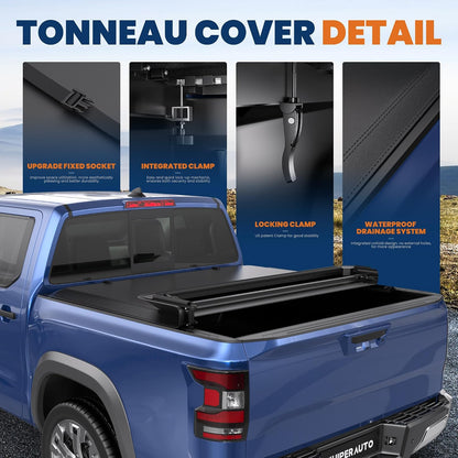 kuiperauto 5.6 ft soft quad fold truck bed, side view