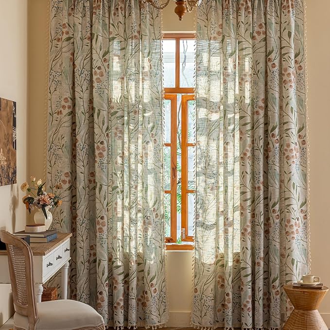 ENJOYBRIDAL Floral 84 Inch Curtains by ENJOYBRIDAL