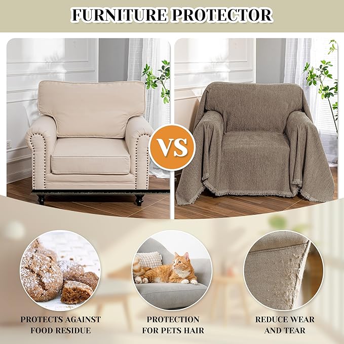 MEETSKY Small Couch Cover Oversized Armchair Sofa Cover Washable - Image 3