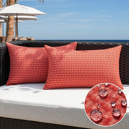 Kevin Textile Outdoor Waterproof Throw Pillow Covers Pack of 2 Farmhouse by KevinTextile