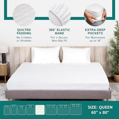 Queen Size Quilted Mattress Pad - Image 5