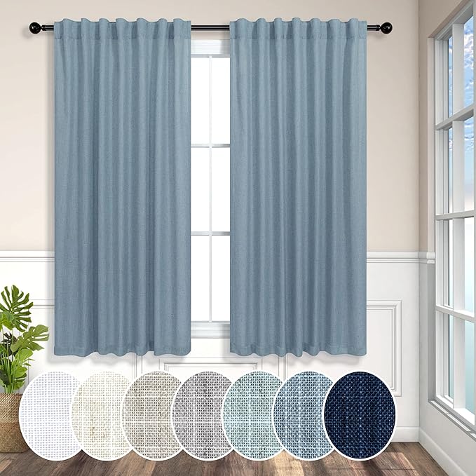 Country Blue Curtains 54 Inch Length by Pitalk