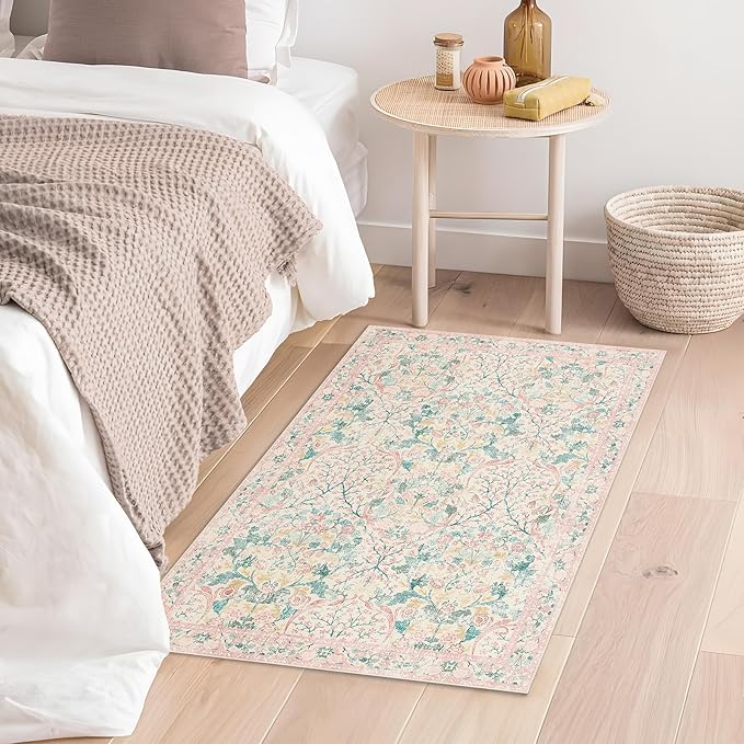 MUJOO 2x3 Washable Rug, Boho Front Door Mat Indoor Entrance Throw Carpet - Image 3