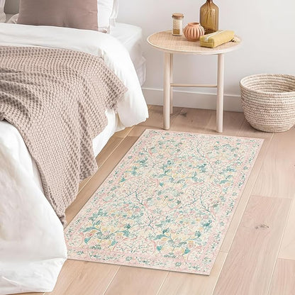 MUJOO 2x3 Washable Rug, Boho Front Door Mat Indoor Entrance Throw Carpet - Image 3