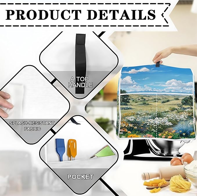 Mixer Dust Cover for 8.5-9.5 Qt Stand Mixer, Cloth Cover - Image 3
