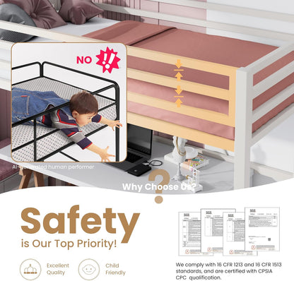 sha cerlin loft bed twin size with ladder, close-up detail