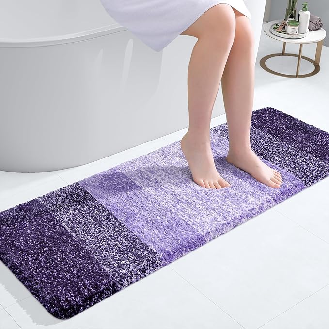OLANLY Bathroom Runner Rugs 47x17, Extra Soft Absorbent Microfiber Bath Rugs by OLANLY