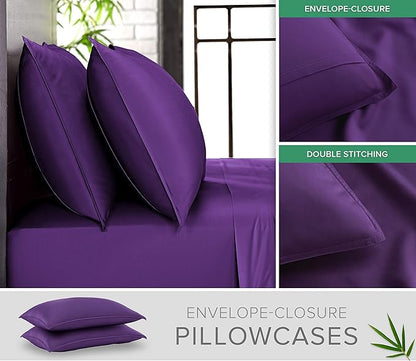 Pure Bamboo Twin Sheets, Genuine 100% Organic Viscose Derived from Bamboo Bed - Image 3