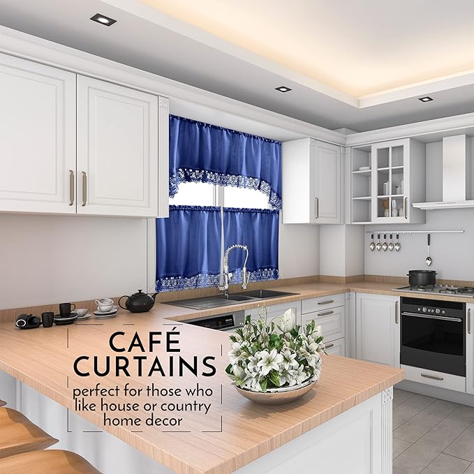 American Linen Café Curtains for Kitchen, Bathroom Curtains - Image 2