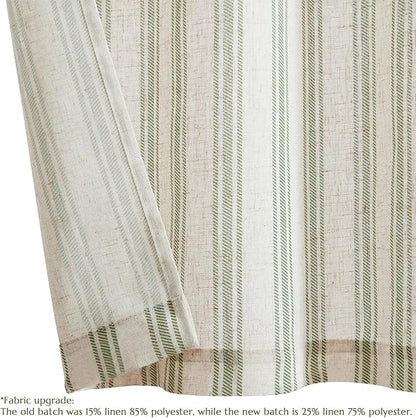 jinchan Striped Valance Farmhouse Window Treatment Linen- Polyester Textured - Image 7