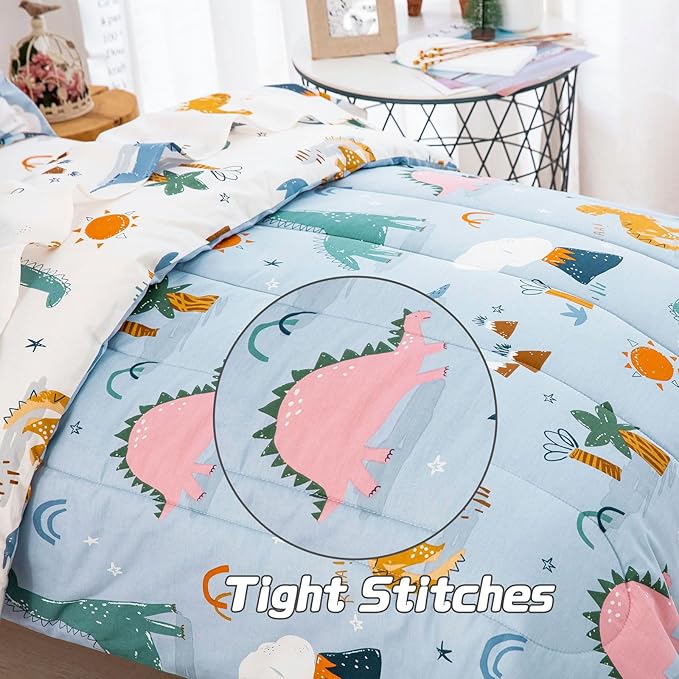 DJY 4 Pieces Cotton Toddler Bedding Set, Dinosaur Toddler Bed Comforter Set - Image 5