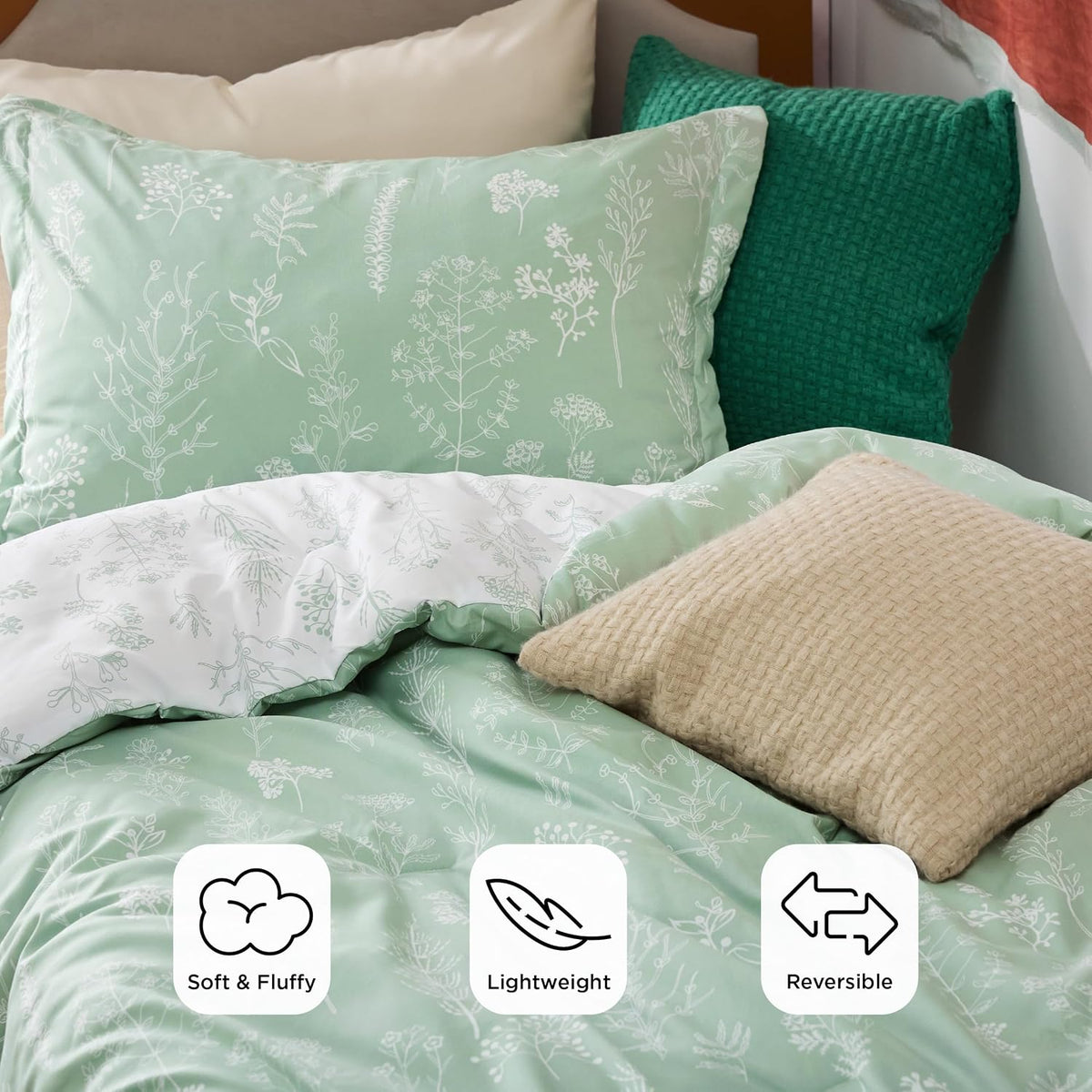 bedsure twin comforter set floral twin bedding sets, package contents