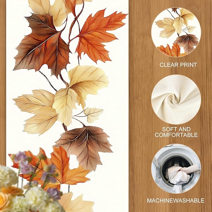 Autumn Leaves Table Runner – 13x72 Inch Fall Table Decor - Image 4