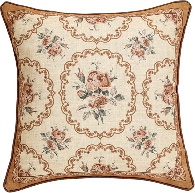 patdrea Designer Vintage Floral Throw Pillow Covers by Welcometopatdrea