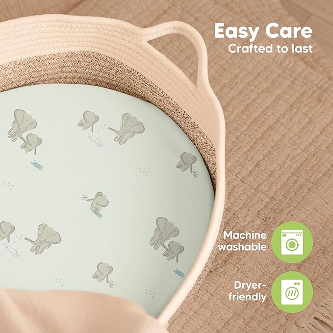 2-Pack Baby Bassinet Sheets Girl, Boy - Image 7