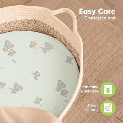 2-Pack Baby Bassinet Sheets Girl, Boy - Image 7