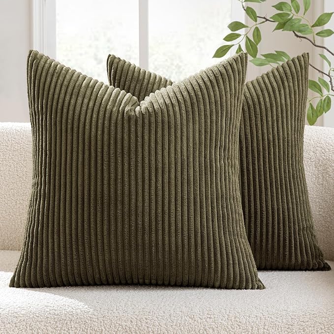 MIULEE Pack of 2 Pillow Covers Soft Soild Decorative Square Throw Pillow Covers by MIULEE