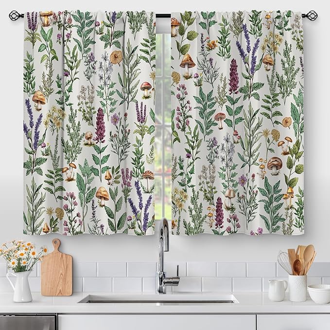Aimego Spring Floral Kitchen Curtains by Aimego