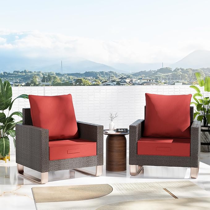 Outdoor Olefin Water-Resistant Deep Seat Cushion Set, Thickened Sofa Chair Pad - Image 2