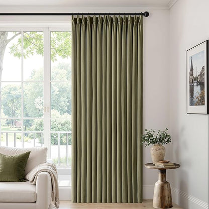 MIULEE Pinch Pleated Thick Linen Curtains 102 Inch 4 Panels Set Back Tab Memory - Image 6