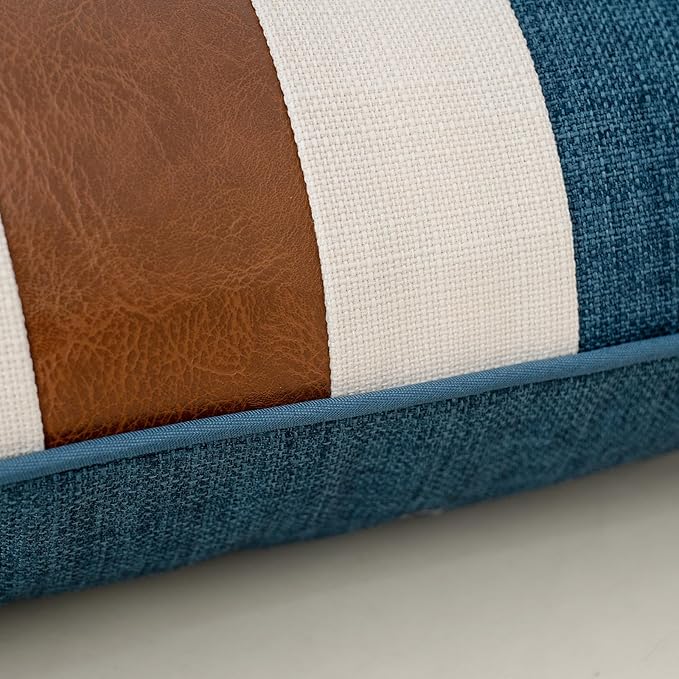 Yangest Patchwork Pillow Cover 20x20 Inch Luxury Cotton and Linen Cushion Cover - Image 4