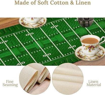 American Football Table Runner Sport Game Days Seasonal Football Field and Ball - Image 5