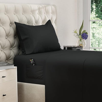 DREAMCARE Twin XL Sheet Sets – 3pcs Cooling Sheets – up to 15” Deep Pocket Twin by DREAMCARE