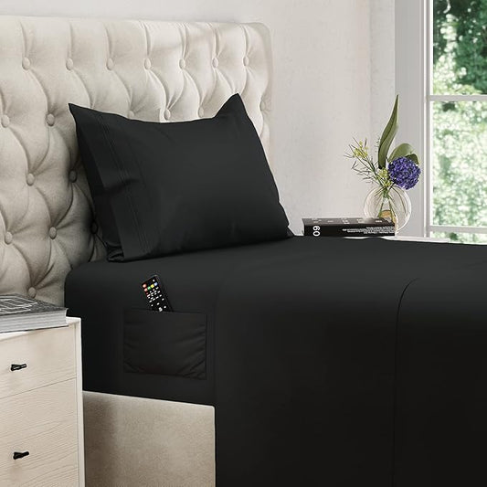 DREAMCARE Twin XL Sheet Sets – 3pcs Cooling Sheets – up to 15” Deep Pocket Twin by DREAMCARE