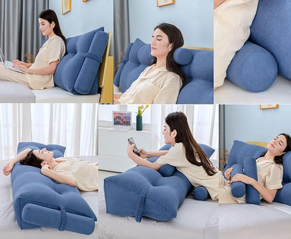 Triangular Reading Bedrest Pillow Large Bolster Cushion Headboard Backrest - Image 5