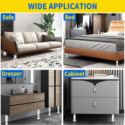adjustable height bed support legs [with 18pcs screws], package contents
