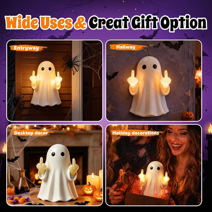 Halloween Ghost Light Glow Cute Finger Ghost Statue