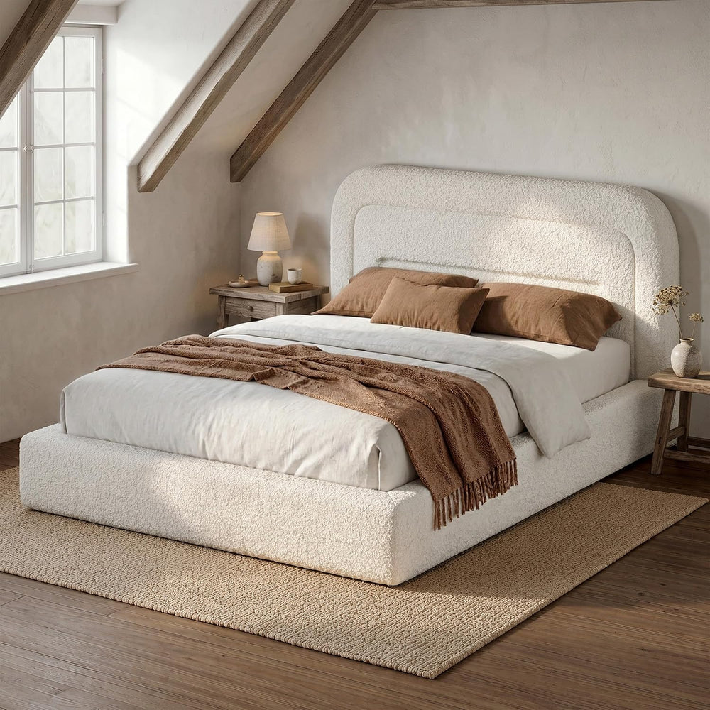 Cloud Bed Frame Full Size with 4.9" Headboard for Small Apartment