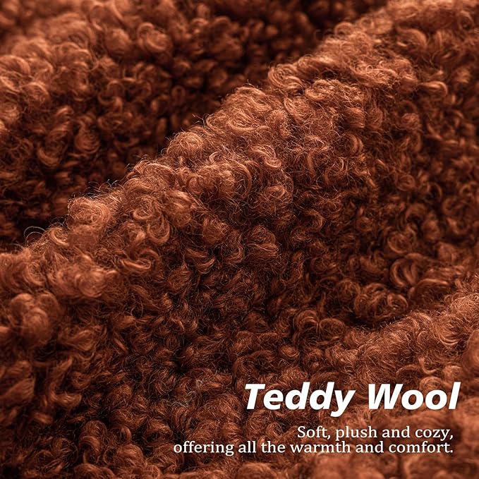 Foindtower 2 Pieces 22x22 Inch Hazel Brown, Faux Fur Throw Pillow Cover Accent - Image 2