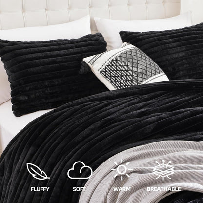 smoofy fluffy full size comforter 3 pcs shown in use