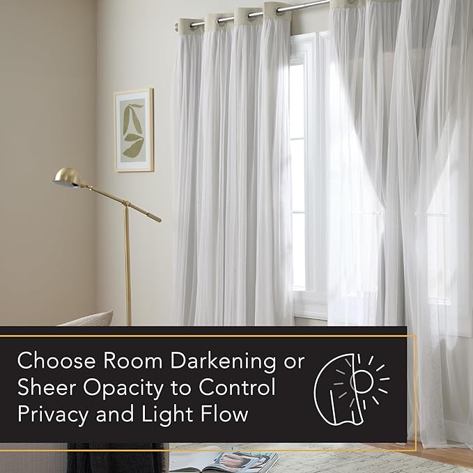 TOWN & COUNTRY LUXE Talia Double Layer Indoor Curtains, Sheer and Room - Image 9