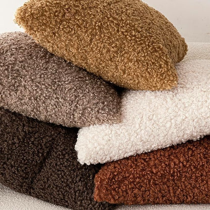 Foindtower 2 Pieces 26x26 Inch Hazel Brown, Faux Fur Throw Pillow Cover Accent - Image 6